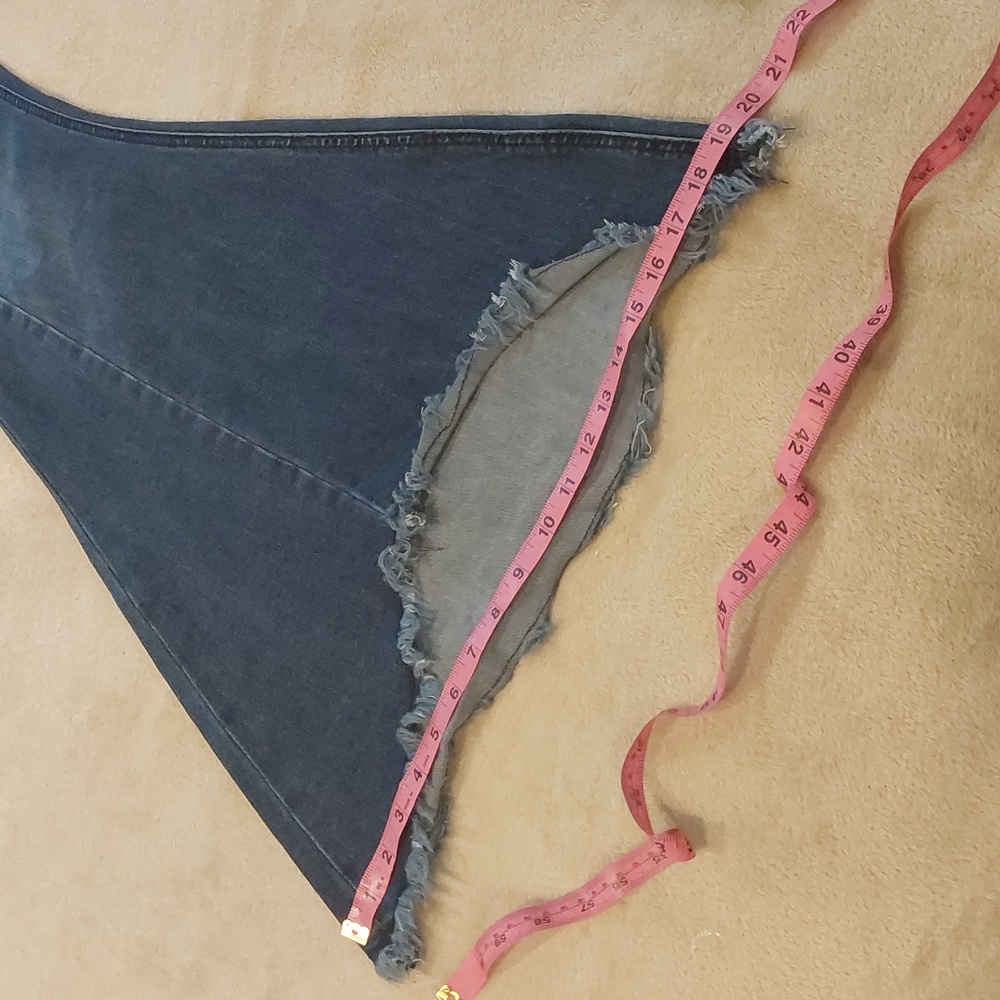 Grace of LA Women's High Waisted Super Flare Bell Bottom Raw Hem Jeans Size 32 - Picture 4 of 16